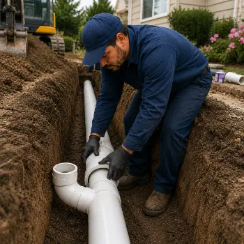 Sewer line replacement in San Jose with new PVC pipe by licensed sewer specialist