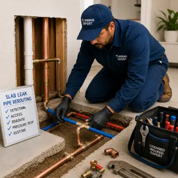 Slab leak pipe rerouting in San Jose performed by expert plumbing professional