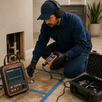 Slab leak repair in San Jose with detection equipment by licensed plumbing specialist